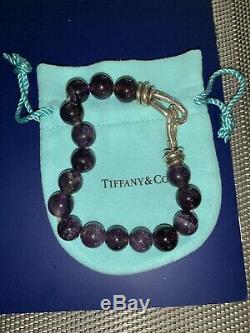RARE Tiffany & Co. Paloma Picasso Size 8mm Amethyst Bead Bracelet SIZE LARGE