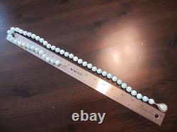 RARE VTG ChineseLarimar Round Bead Necklace w925 Sterling Silver Teardrop Clasp