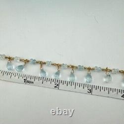 RARE Vintage Tiffany & Co. 18k Aquamarine Briolette Gemstone Necklace 15.75