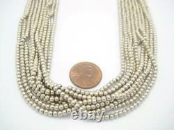 RARE Vintage Tiffany & Co. Sterling Ten Row Bead Strand Necklace 17 1/2 A
