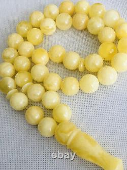 RARE XL 120gr ONE STONE Natural White Baltic Amber Prayer Beads, SUPER UNIQUE