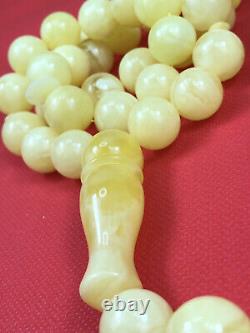 RARE XL 16.5m 120gr Natural STONE Baltic Amber Prayer Beads Rosary