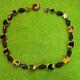 Rare Yellowithblack & Black/gold Agate, Gold Tone Clasp Made Austria 21 Necklace