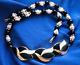 Rare 14k Gold Swirl Black Onyx Leaves + Baroque Pearls Onyx 14k Gold Beads 18