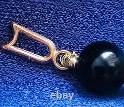 Rare 14k gold swirl black onyx leaves + baroque pearls onyx 14k gold beads 18