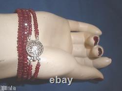 Rare 40 Ct Genuine Natural Ruby Faceted Bead Necklace Or Bracelet 14k Wg Clasp