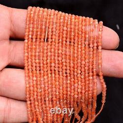 Rare AAA+ Fiery Sunstone Gemstone 2mm-3mm Micro Faceted Rondelle Beads 13Strand