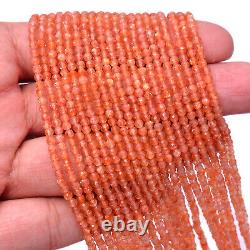Rare AAA+ Fiery Sunstone Gemstone 3mm Micro Faceted Rondelle Beads 13 Strand