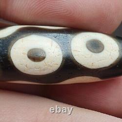 Rare Agate Old Indo Tibetan Agate 4 Falling Eyes Agate stone Dzi Bead Amulet