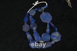 Rare Ancient Central Asia Bactrian Lapis Lazuli Stone Bead Necklace 136.4 Grams