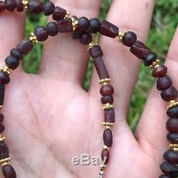 Rare Ancient Garnet Stone Pyu Beads necklace #415