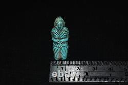 Rare Ancient Greco Bactrian Turquoise Stone Amulet Bead Figurine 2800 to 2300 BC