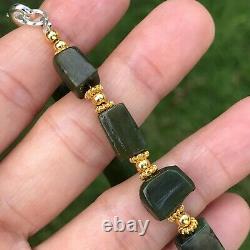 Rare Ancient Green Nephrite Stone Beads South East Asia #B425