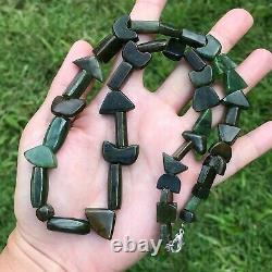Rare Ancient Green Nephrite Stone Beads South East Asia #B563