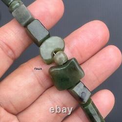 Rare Ancient Green Nephrite Stone Beads South East Asia #F2635
