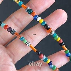 Rare Ancient Multi Color Stone And Mix Glass Beads Necklace Cull beads #F3193