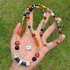 Rare Ancient Multi Color Stone Beads And Mix Glass Bead Necklace Pendant #f2345