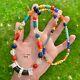 Rare Ancient Multi Color Stone Beads And Mix Glass Bead Necklace Pendant #f2716