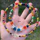 Rare Ancient Multi Color Stone Beads And Mix Glass Beads Necklace Pendant #b711