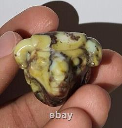 Rare Ancient Near Eastern Beautiful Stone Bead Craved Head Of A Cow & Ram
