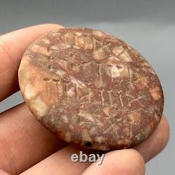 Rare Ancient Near Eastern Jasper Bead With Early Form Of Writing