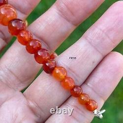 Rare Ancient Southeast Asia Carnelian Stone Beads Bracelet #f2785