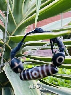 Rare Ancient Tibetan Agate 3 Eyes Dzi Bead Bracelet Lucky Talisman