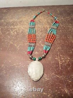 Rare Antique Ancient Egyptian Silver Necklace precious Stone Silver 2480 BC