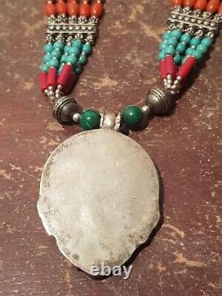 Rare Antique Ancient Egyptian Silver Necklace precious Stone Silver 2480 BC