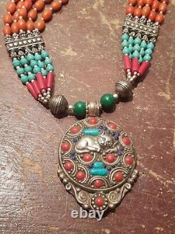 Rare Antique Ancient Egyptian Silver Necklace precious Stone Silver 2480 BC