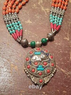 Rare Antique Ancient Egyptian Silver Necklace precious Stone Silver 2480 BC