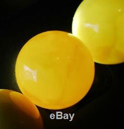 Rare Antique Baltic Amber Milky Egg Yolk Beaded Necklace 115.4 Grams