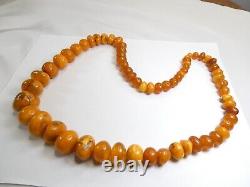 Rare Antique Butterscotch Egg Yolk Baltic Amber Beads 28 Necklace 113 G Rpd