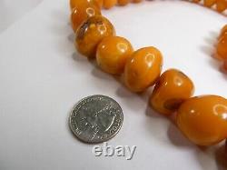 Rare Antique Butterscotch Egg Yolk Baltic Amber Beads 28 Necklace 113 G Rpd