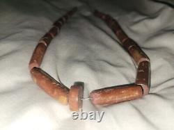 Rare Antique Hand Cut Bauxite Brick Red Stone Beads Ghana African Trade 1880