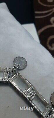 Rare Antique Necklace handmade Yemeni and ottoman coins solid silver Bedouin