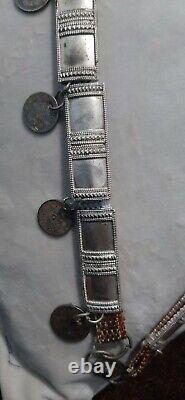 Rare Antique Necklace handmade Yemeni and ottoman coins solid silver Bedouin