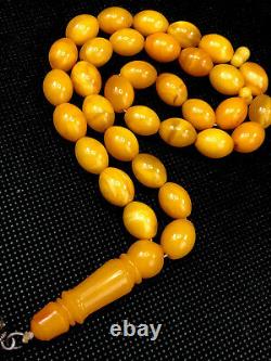 Rare Antique ONE STONE Natural Baltic Amber Prayer Beads 31gr