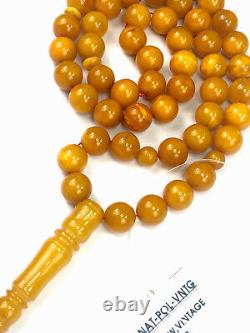 Rare Antique STONE Natural Baltic Amber Beads Rosary