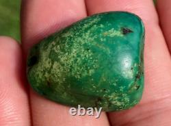 Rare Antique Very Old Tibetan Turquoise Bead Beautiful Worn Patina