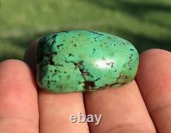 Rare Antique Very Old Tibetan Turquoise Bead Beautiful Worn Patina