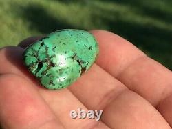 Rare Antique Very Old Tibetan Turquoise Bead Beautiful Worn Patina