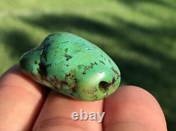 Rare Antique Very Old Tibetan Turquoise Bead Beautiful Worn Patina