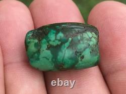 Rare Antique Very Old Tibetan Turquoise Bead Beautiful Worn Patina