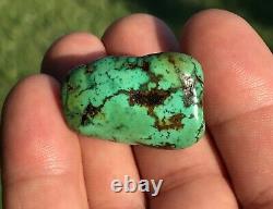 Rare Antique Very Old Tibetan Turquoise Bead Beautiful Worn Patina