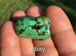 Rare Antique Very Old Tibetan Turquoise Bead Beautiful Worn Patina