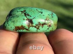 Rare Antique Very Old Tibetan Turquoise Bead Beautiful Worn Patina