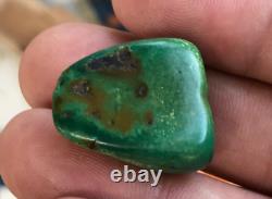 Rare Antique Very Old Tibetan Turquoise Bead Beautiful Worn Patina