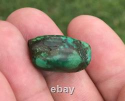 Rare Antique Very Old Tibetan Turquoise Bead Beautiful Worn Patina