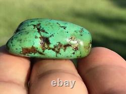 Rare Antique Very Old Tibetan Turquoise Bead Beautiful Worn Patina